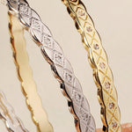 Load image into Gallery viewer, Miallo Light Luxury Versatile Fashion Quilted Pattern Bracelet Narrow Version Rhinestones Bracelet for Women BS-J5580
