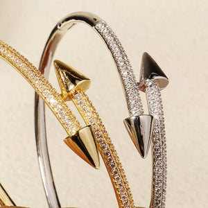 Miallo New Style Copper-Inlaid Zircon Bride's Bracelet Daily Versatile Open Cuff Elegant Hand Jewelry BS-J5579