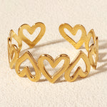 Load image into Gallery viewer, Miallo Fashion 18k Gold Plated Stainless Steel Bracelet Heart Pattern Women Hand Jewelry Cuff Bracelet Girls Accessories BS-J5561G
