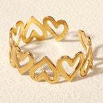 Load image into Gallery viewer, Miallo Fashion 18k Gold Plated Stainless Steel Bracelet Heart Pattern Women Hand Jewelry Cuff Bracelet Girls Accessories BS-J5561G
