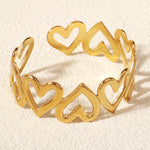 Load image into Gallery viewer, Miallo Fashion 18k Gold Plated Stainless Steel Bracelet Heart Pattern Women Hand Jewelry Cuff Bracelet Girls Accessories BS-J5561G
