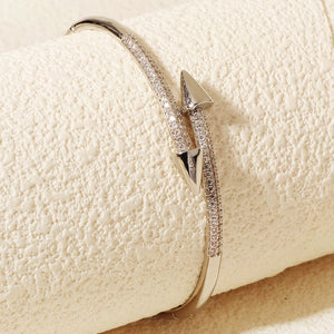 Miallo New Style Copper-Inlaid Zircon Bride's Bracelet Daily Versatile Open Cuff Elegant Hand Jewelry BS-J5579