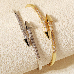 Miallo New Style Copper-Inlaid Zircon Bride's Bracelet Daily Versatile Open Cuff Elegant Hand Jewelry BS-J5579
