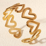Load image into Gallery viewer, Miallo Fashion 18k Gold Plated Stainless Steel Bracelet Heart Pattern Women Hand Jewelry Cuff Bracelet Girls Accessories BS-J5561G
