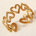 Load image into Gallery viewer, Miallo Fashion 18k Gold Plated Stainless Steel Bracelet Heart Pattern Women Hand Jewelry Cuff Bracelet Girls Accessories BS-J5561G
