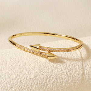 Miallo New Style Copper-Inlaid Zircon Bride's Bracelet Daily Versatile Open Cuff Elegant Hand Jewelry BS-J5579