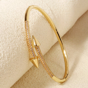 Miallo New Style Copper-Inlaid Zircon Bride's Bracelet Daily Versatile Open Cuff Elegant Hand Jewelry BS-J5579