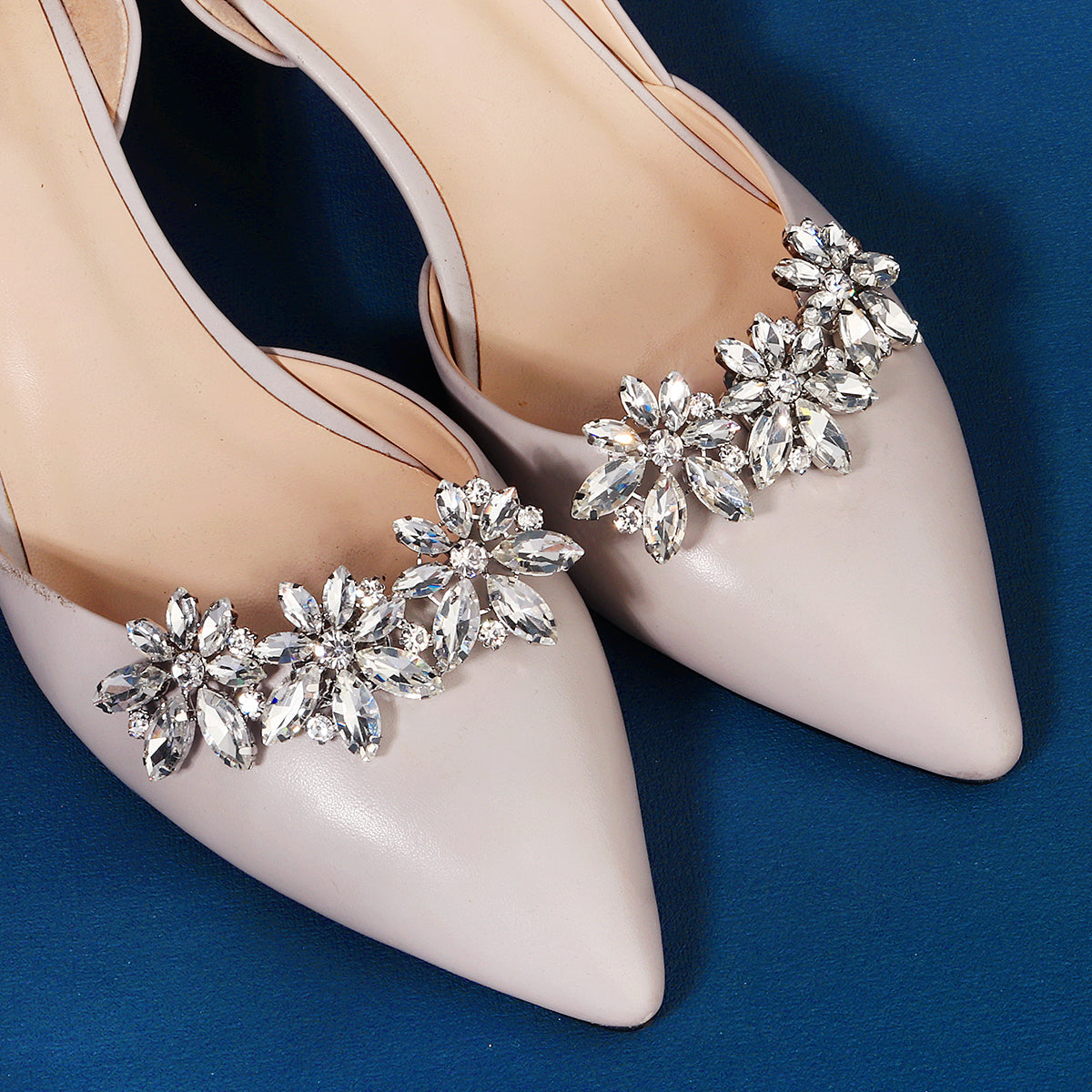 Miallo Versatile Rhinestone Floral Shoe Accessories Fashion Bridal Marquise Cut Rhinestone Shoe Buckles SC-J089S
