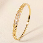 Load image into Gallery viewer, Miallo Unique Design Chain Pattern Bangle Shiny Copper Inlaid With Cubic Zircon Accessories BS-J5516G
