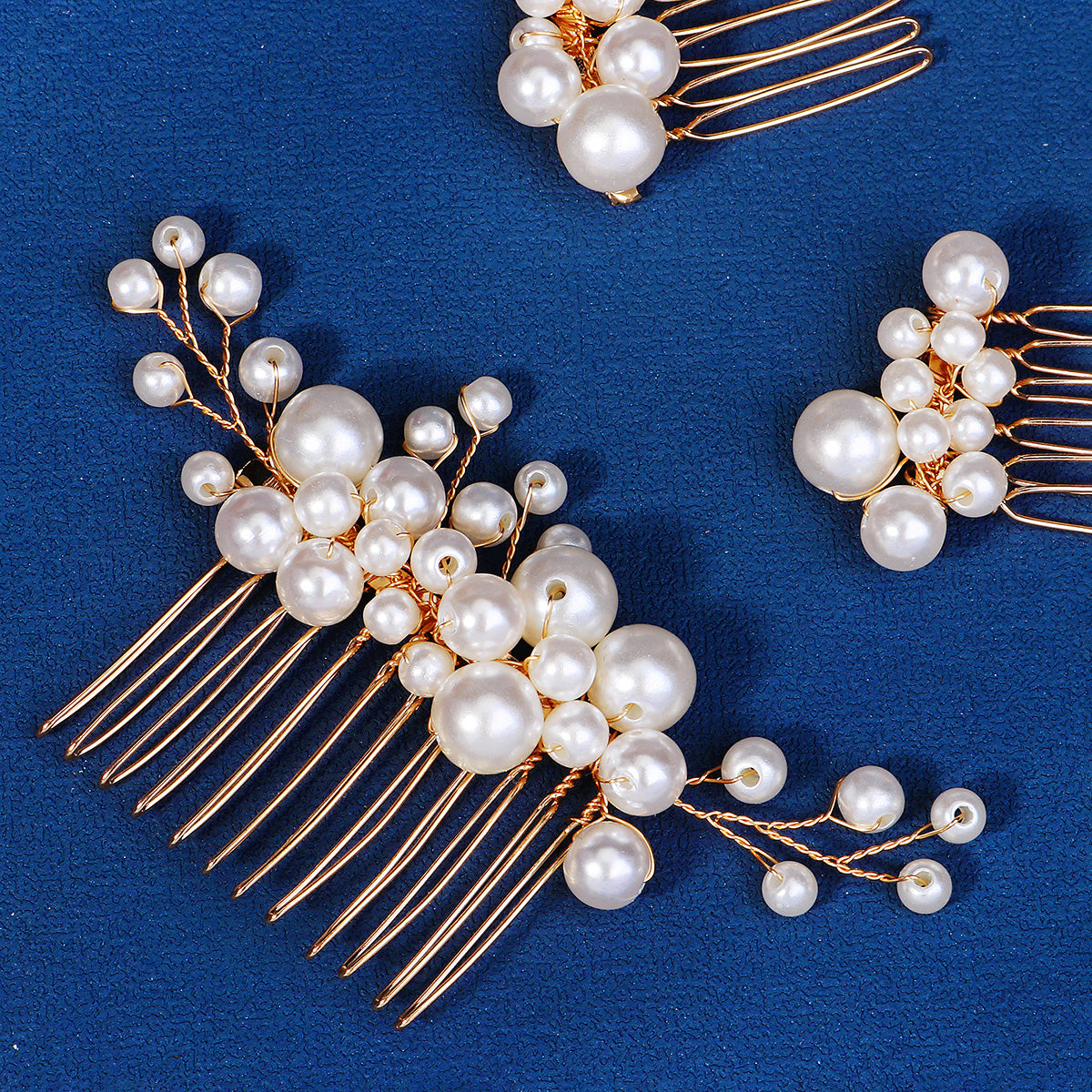 Miallo Vintage Handmade Knitting Pearl Hair Combs Wedding Accessories For Girls HS-J6903G