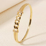 Load image into Gallery viewer, Miallo Simple Inlaid With Cubic Zircon Bangle Chain Pattern Fashion Accessories For Women BS-J5543G
