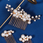 Load image into Gallery viewer, Miallo Vintage Handmade Knitting Pearl Hair Combs Wedding Accessories For Girls HS-J6903G

