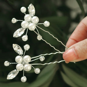 Miallo Simple Shiny Rhinestone Pearl Hairpins Handmade Daily Hair Accessories For Women And Girls Gift HS-J5003