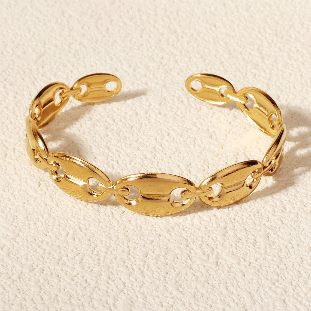 Miallo Hot New Gold Hollow Out Adjustable Bangle Fashion Stainless Steel Cuff Bracelet For Women for Gift Excellent Accessory BS-J5568G