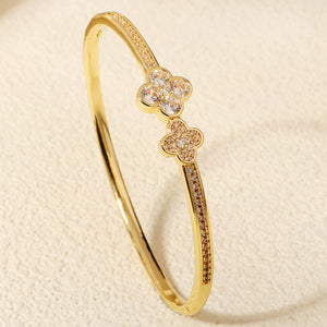 Miallo Light Luxury Zircon Flower Lucky Grass Clasp Bracelet Minimalist Versatile High End Bracelet for Women BS-J5581G