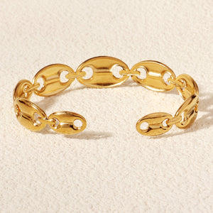 Miallo Hot New Gold Hollow Out Adjustable Bangle Fashion Stainless Steel Cuff Bracelet For Women for Gift Excellent Accessory BS-J5568G