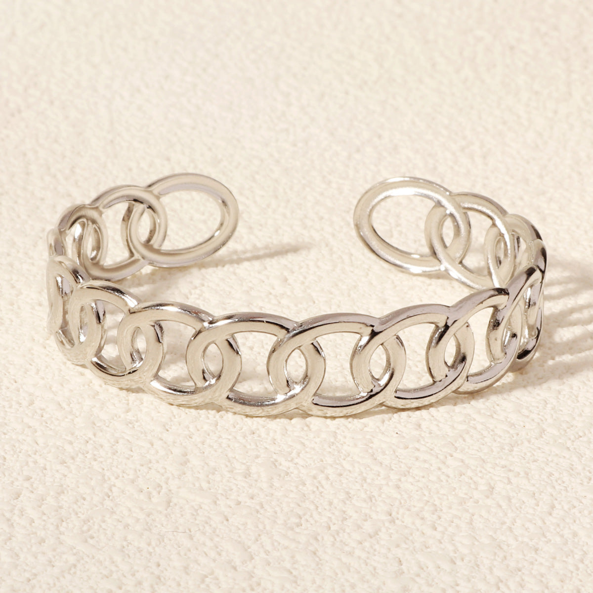 Miallo Fashion Dainty Minimalist Jewelry Tarnish Free Stainless Steel Hollow Link Chain Cuff Bangle Bracelet BS-J5562S