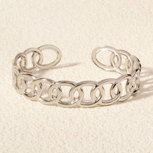 Miallo Fashion Dainty Minimalist Jewelry Tarnish Free Stainless Steel Hollow Link Chain Cuff Bangle Bracelet BS-J5562S