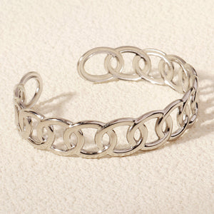 Miallo Fashion Dainty Minimalist Jewelry Tarnish Free Stainless Steel Hollow Link Chain Cuff Bangle Bracelet BS-J5562S