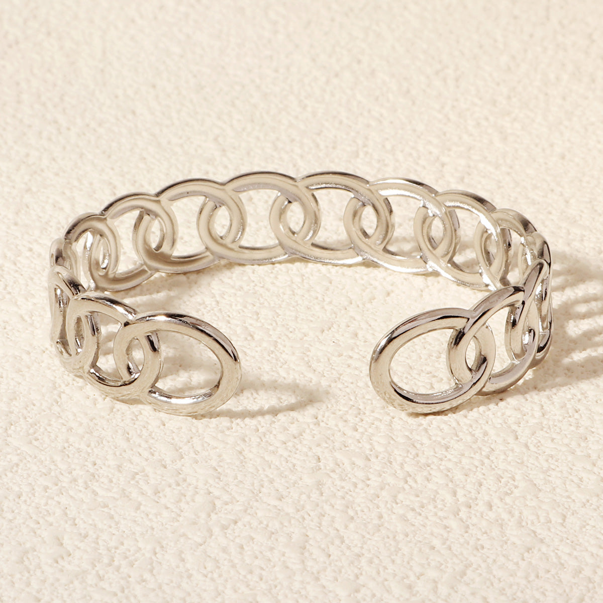 Miallo Fashion Dainty Minimalist Jewelry Tarnish Free Stainless Steel Hollow Link Chain Cuff Bangle Bracelet BS-J5562S