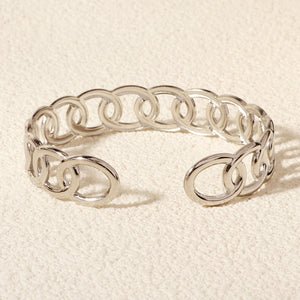 Miallo Fashion Dainty Minimalist Jewelry Tarnish Free Stainless Steel Hollow Link Chain Cuff Bangle Bracelet BS-J5562S