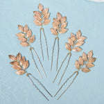 Load image into Gallery viewer, Miallo Simple Creative Gold Metal Leaves Hair pin (6 pcs/pack) Fashion Bride Wedding Hairpin Jewelry Headdress HS-J6486
