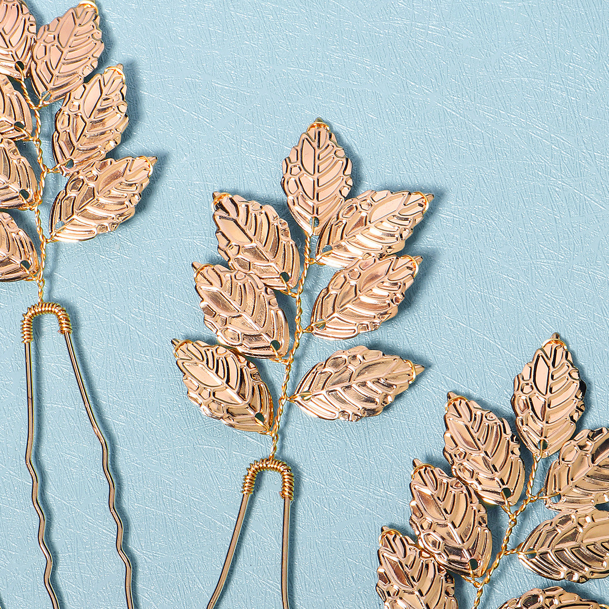 Miallo Simple Creative Gold Metal Leaves Hair pin (6 pcs/pack) Fashion Bride Wedding Hairpin Jewelry Headdress HS-J6486