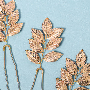 Miallo Simple Creative Gold Metal Leaves Hair pin (6 pcs/pack) Fashion Bride Wedding Hairpin Jewelry Headdress HS-J6486