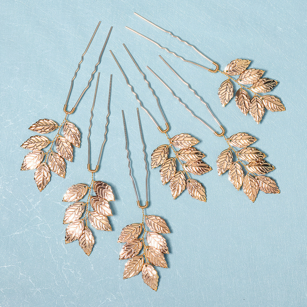 Miallo Simple Creative Gold Metal Leaves Hair pin (6 pcs/pack) Fashion Bride Wedding Hairpin Jewelry Headdress HS-J6486