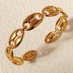 Load image into Gallery viewer, Miallo Hot New Gold Hollow Out Adjustable Bangle Fashion Stainless Steel Cuff Bracelet For Women for Gift Excellent Accessory BS-J5568G
