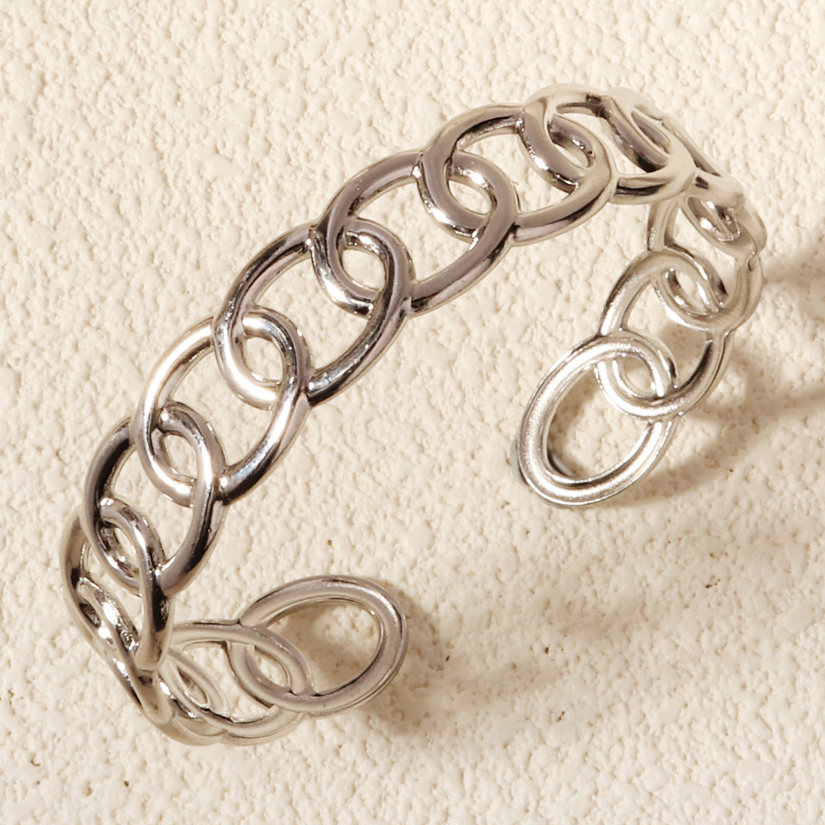 Miallo Fashion Dainty Minimalist Jewelry Tarnish Free Stainless Steel Hollow Link Chain Cuff Bangle Bracelet BS-J5562S