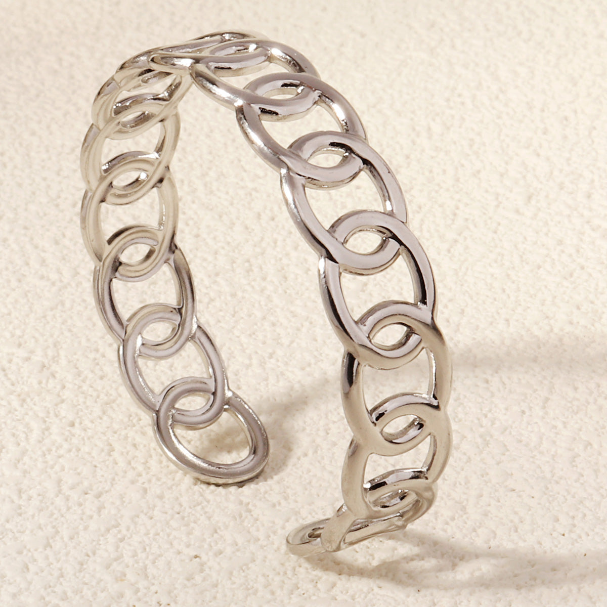 Miallo Fashion Dainty Minimalist Jewelry Tarnish Free Stainless Steel Hollow Link Chain Cuff Bangle Bracelet BS-J5562S