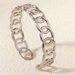 Miallo Fashion Dainty Minimalist Jewelry Tarnish Free Stainless Steel Hollow Link Chain Cuff Bangle Bracelet BS-J5562S