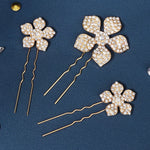 Load image into Gallery viewer, Miallo Exquisite Rhinestone Metal Flower Hair Pins Jewelry Wedding Bride Hair Accessories (3 pcs/pack) HS-J6151

