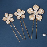 Load image into Gallery viewer, Miallo Exquisite Rhinestone Metal Flower Hair Pins Jewelry Wedding Bride Hair Accessories (3 pcs/pack) HS-J6151
