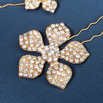 Load image into Gallery viewer, Miallo Exquisite Rhinestone Metal Flower Hair Pins Jewelry Wedding Bride Hair Accessories (3 pcs/pack) HS-J6151
