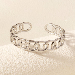 Miallo Fashion Dainty Minimalist Jewelry Tarnish Free Stainless Steel Hollow Link Chain Cuff Bangle Bracelet BS-J5562S