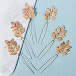 Load image into Gallery viewer, Miallo Simple Creative Gold Metal Leaves Hair pin (6 pcs/pack) Fashion Bride Wedding Hairpin Jewelry Headdress HS-J6486
