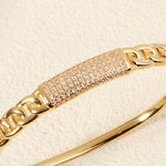 Load image into Gallery viewer, Miallo Unique Design Chain Pattern Bangle Shiny Copper Inlaid With Cubic Zircon Accessories BS-J5516G
