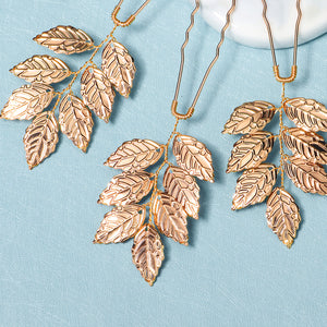 Miallo Simple Creative Gold Metal Leaves Hair pin (6 pcs/pack) Fashion Bride Wedding Hairpin Jewelry Headdress HS-J6486