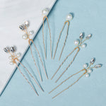 Load image into Gallery viewer, Miallo Simple Temperament High-quality Precious Hairpin (6 pcs/pack) Pearl And Metal Leaves Hair Accessories Bride Wedding Hair Jewelry HS-J6484
