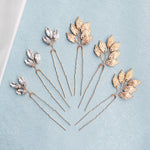Load image into Gallery viewer, Miallo High Quality Trendy Elegant Rhinestone Hair pins (6pcs/pack) Alloy Leaves Wedding Party Hair Accessories For Girls HS-J5907
