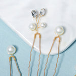 Load image into Gallery viewer, Miallo Simple Temperament High-quality Precious Hairpin (6 pcs/pack) Pearl And Metal Leaves Hair Accessories Bride Wedding Hair Jewelry HS-J6484
