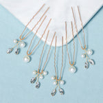 Load image into Gallery viewer, Miallo Simple Temperament High-quality Precious Hairpin (6 pcs/pack) Pearl And Metal Leaves Hair Accessories Bride Wedding Hair Jewelry HS-J6484
