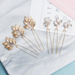 Load image into Gallery viewer, Miallo High Quality Trendy Elegant Rhinestone Hair pins (6pcs/pack) Alloy Leaves Wedding Party Hair Accessories For Girls HS-J5907
