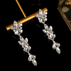 Miallo Fashion Simple Rhinestone Alloy Drop Earrings Bridal Ear Jewelry for Bride Wedding Party Banquet Accessories ERS-J4303S