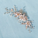 Load image into Gallery viewer, Miallo Gold Metal Flower With Rhinestones Leaves Crystal Floral Handmade Bridal Hair Clip Headpieces Hair Comb For Wedding HS-J6294
