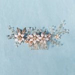 Load image into Gallery viewer, Miallo Gold Metal Flower With Rhinestones Leaves Crystal Floral Handmade Bridal Hair Clip Headpieces Hair Comb For Wedding HS-J6294
