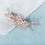 Load image into Gallery viewer, Miallo Gold Metal Flower With Rhinestones Leaves Crystal Floral Handmade Bridal Hair Clip Headpieces Hair Comb For Wedding HS-J6294
