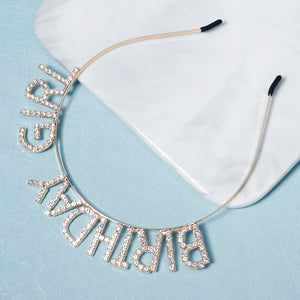 Miallo Simple Crystal Happy Birthday Party Girl Hair Accessories Birthday Dinner Luxury Headdress Decorative Headband TS-J3029